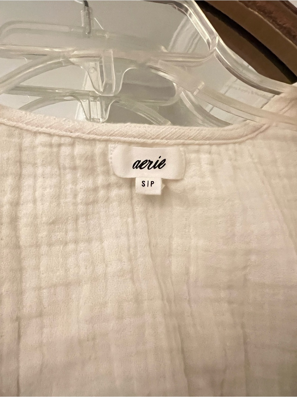 Aerie Cream Textured Tie-Front Sleeveless Top - Picture 2 of 2